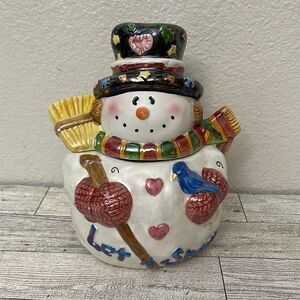 Ceramic Snowman Candy Jar
